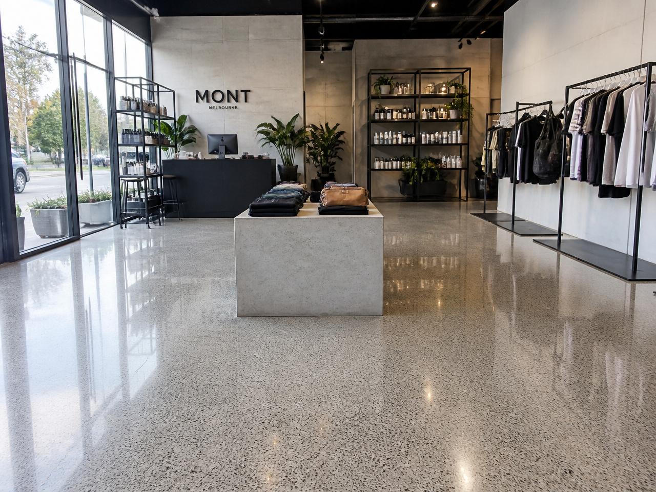 Retail commercial polished floor