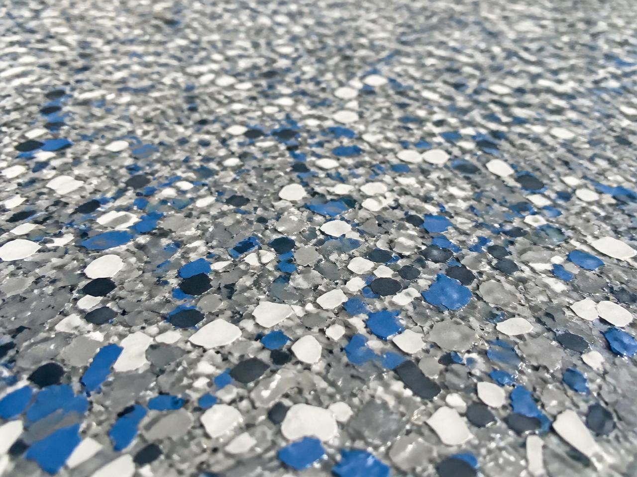 Close-up of vinyl flake epoxy