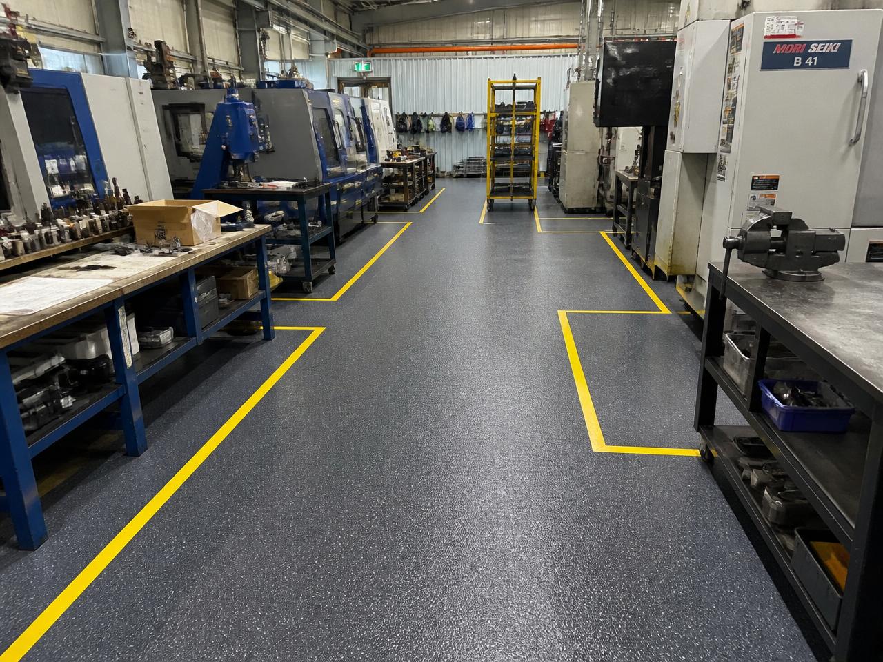 Industrial workshop epoxy floor